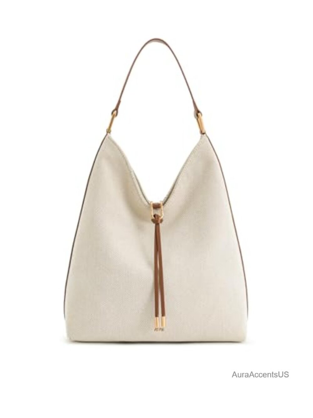 Faux Suede Shoulder Bag with Gold Hardware, Fits iPad